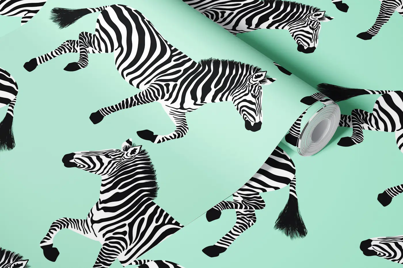 Zebra wallpaper 14 Mint wallpaper roll