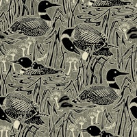 Loons Black and white wallpaper