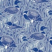 Blue loon lakeside wallpaper