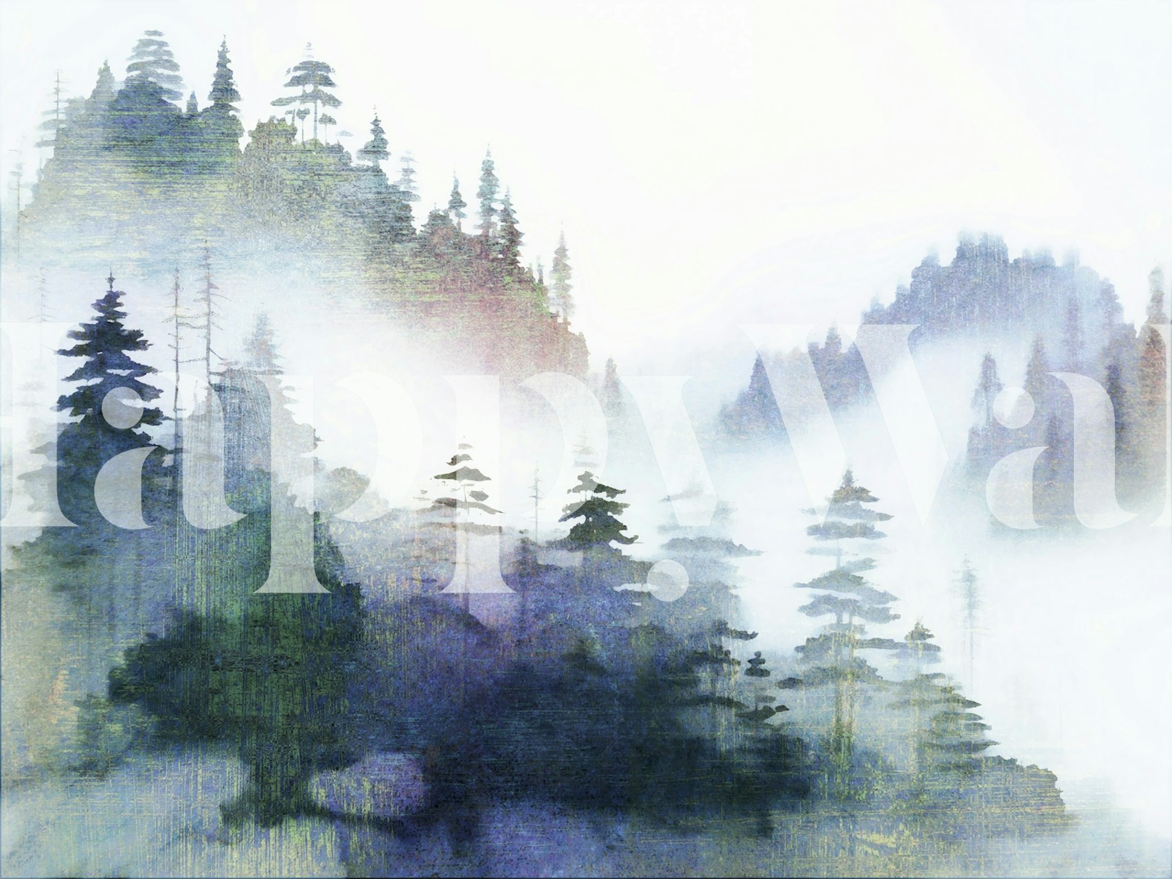Serene Mountain Haze tapet i et rom