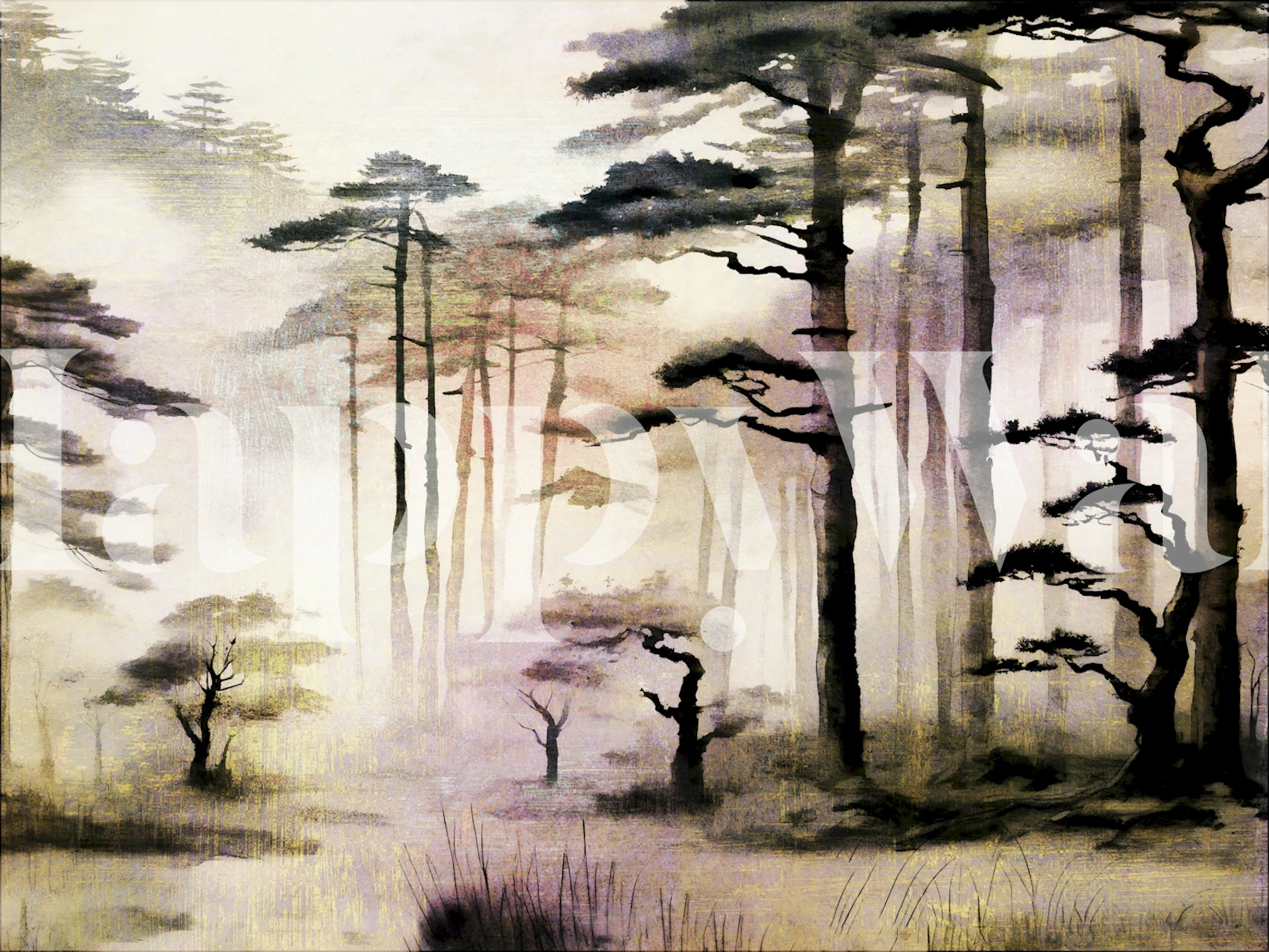 Whispering Woods wallpaper in a room