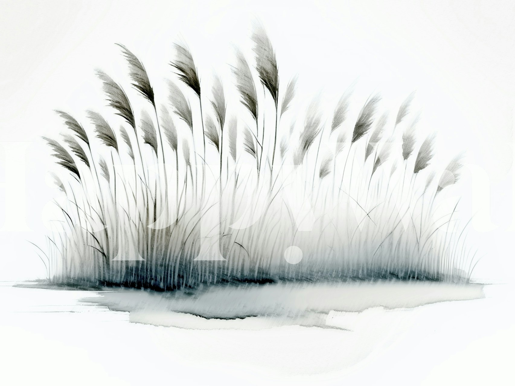 Ethereal Grasses Grace carta da parati in una stanza