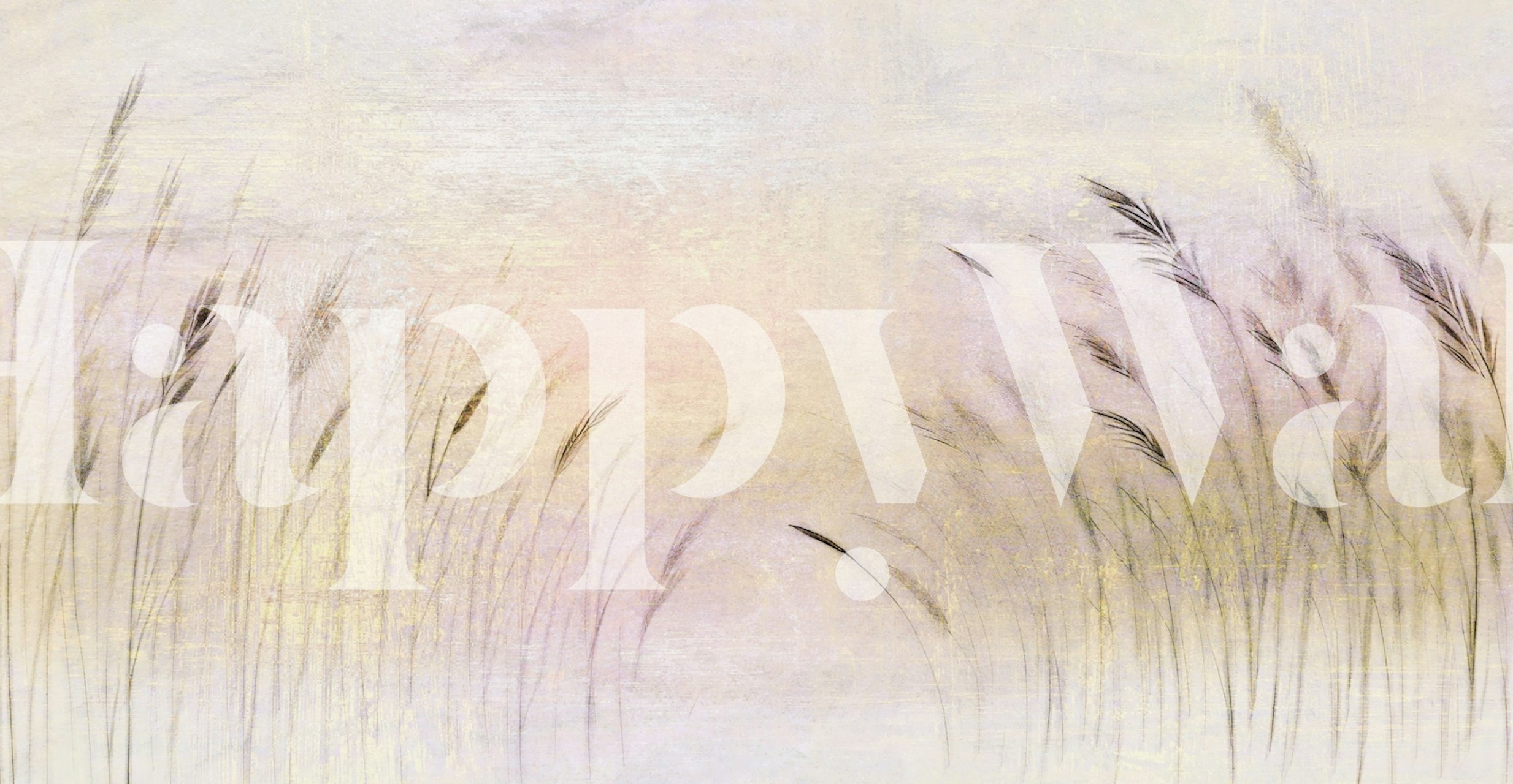 Pastel floral grasses on soft background wallpaper