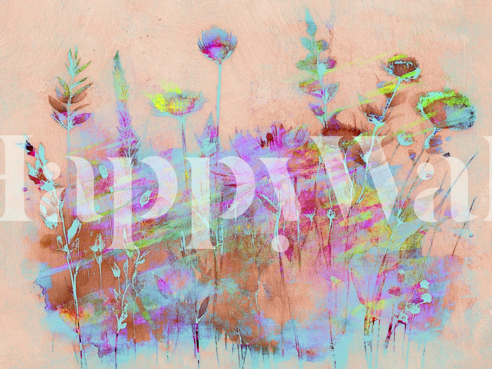 Bohemian Flora Canvas em um quarto