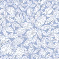 White & Blue Botanical Accent Wall behang