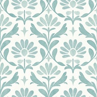 Grandmillenial Granny Chic Florals Aqua behang