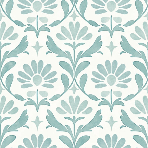 Grandmillenial Granny Chic Florals Aqua