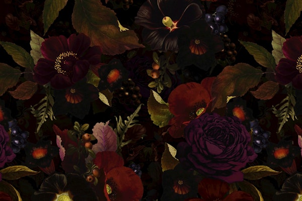 Burgundy Gothic Midnight Garden