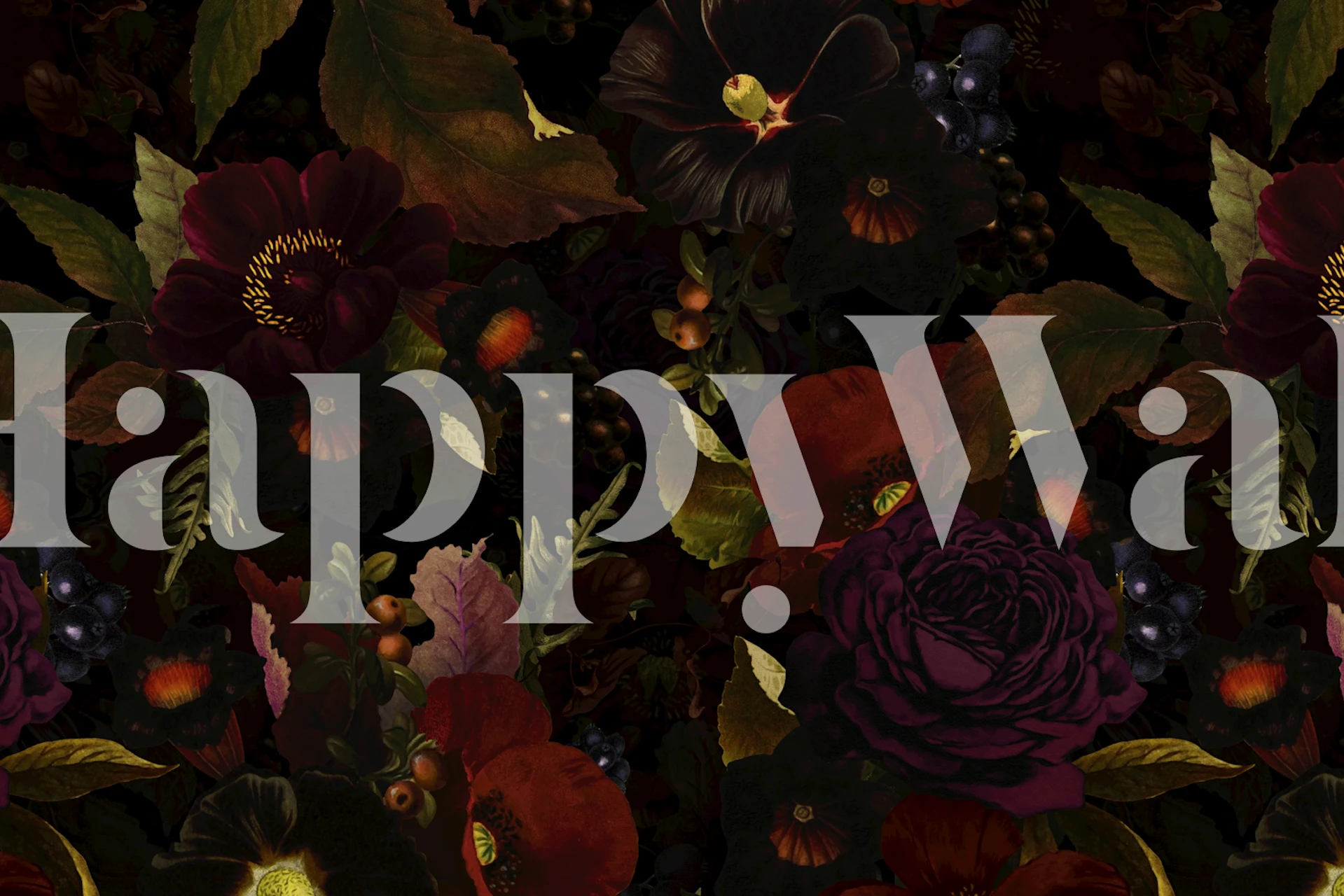 Tapeta Burgundy Gothic Midnight Garden v pokoji