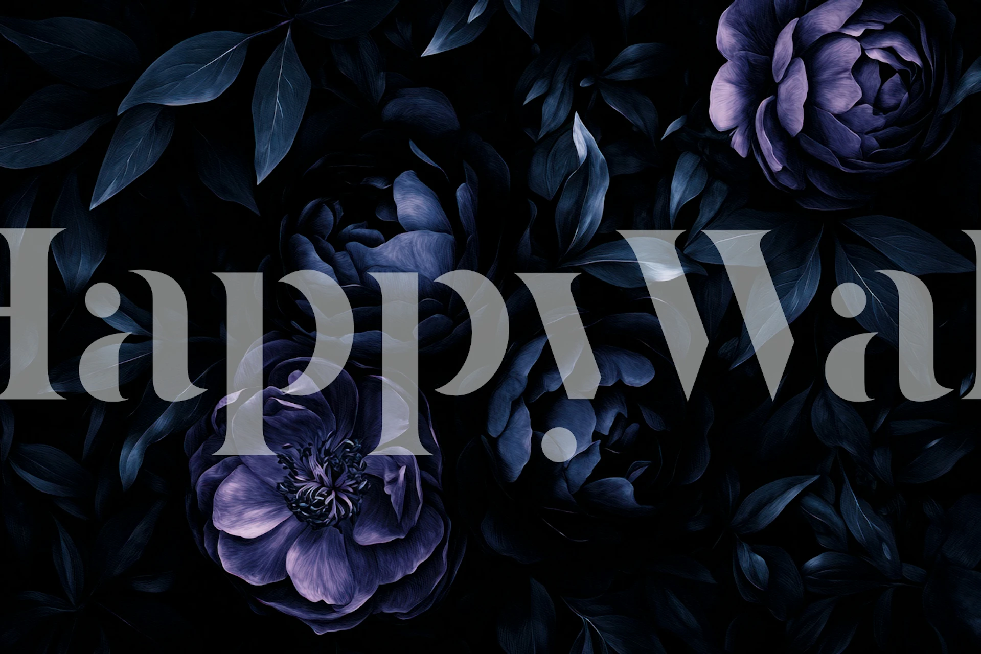 Tapeta Deepest Black Baroque Night Garden v pokoji