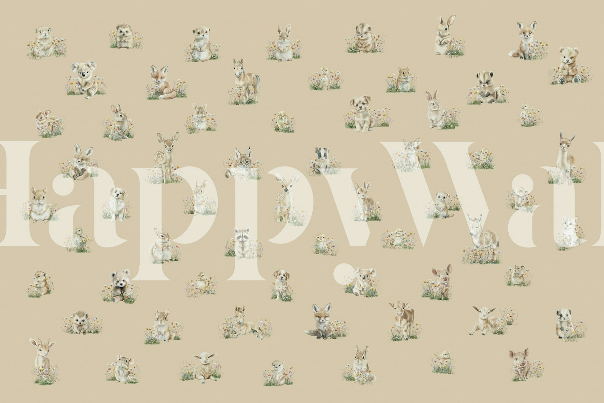 Baby Animal Bliss ταπετσαρία σε ένα δωμάτιο