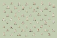 Baby Animal Bliss in olive green carta da parati