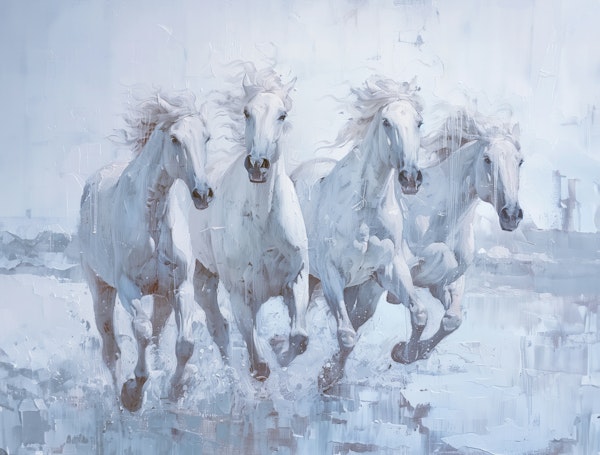 Wild Majestic Horses - cool white