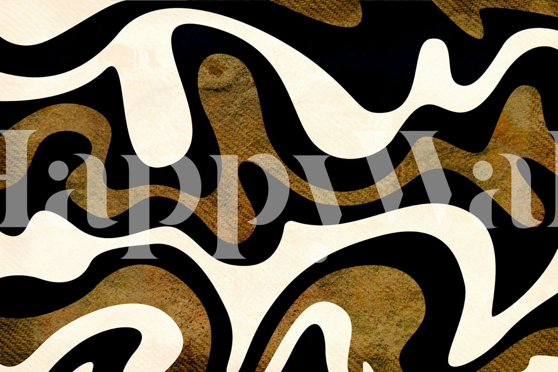 Tapeta African Waves v stylovém pokoji