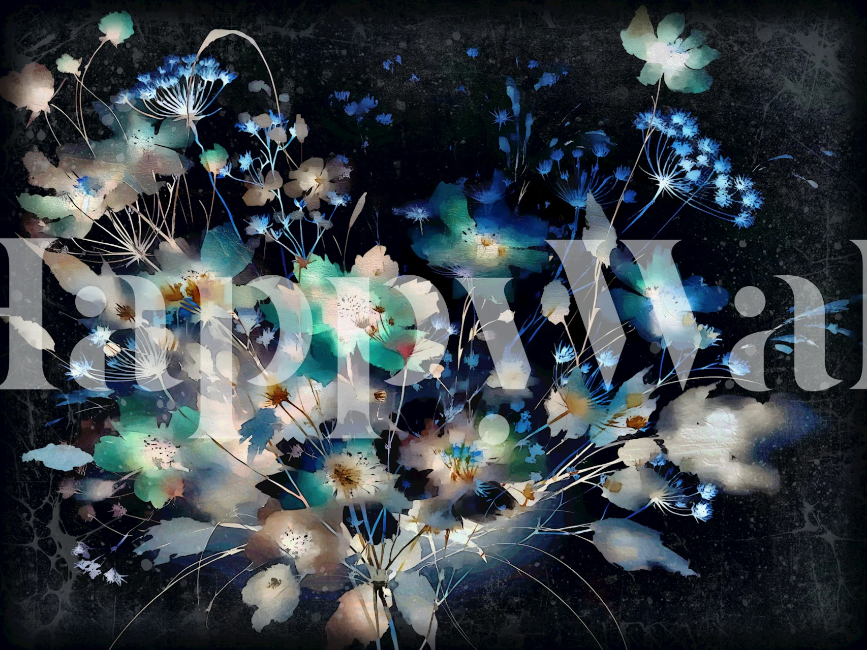 Papier peint Botanical Dreamscape affiché dans une pièce