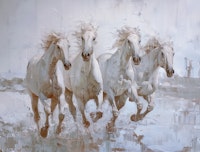 Wild Majestic Horses - warm white carta da parati
