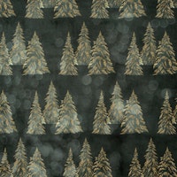 Snowy Winter Trees - Dark Green papiers peint