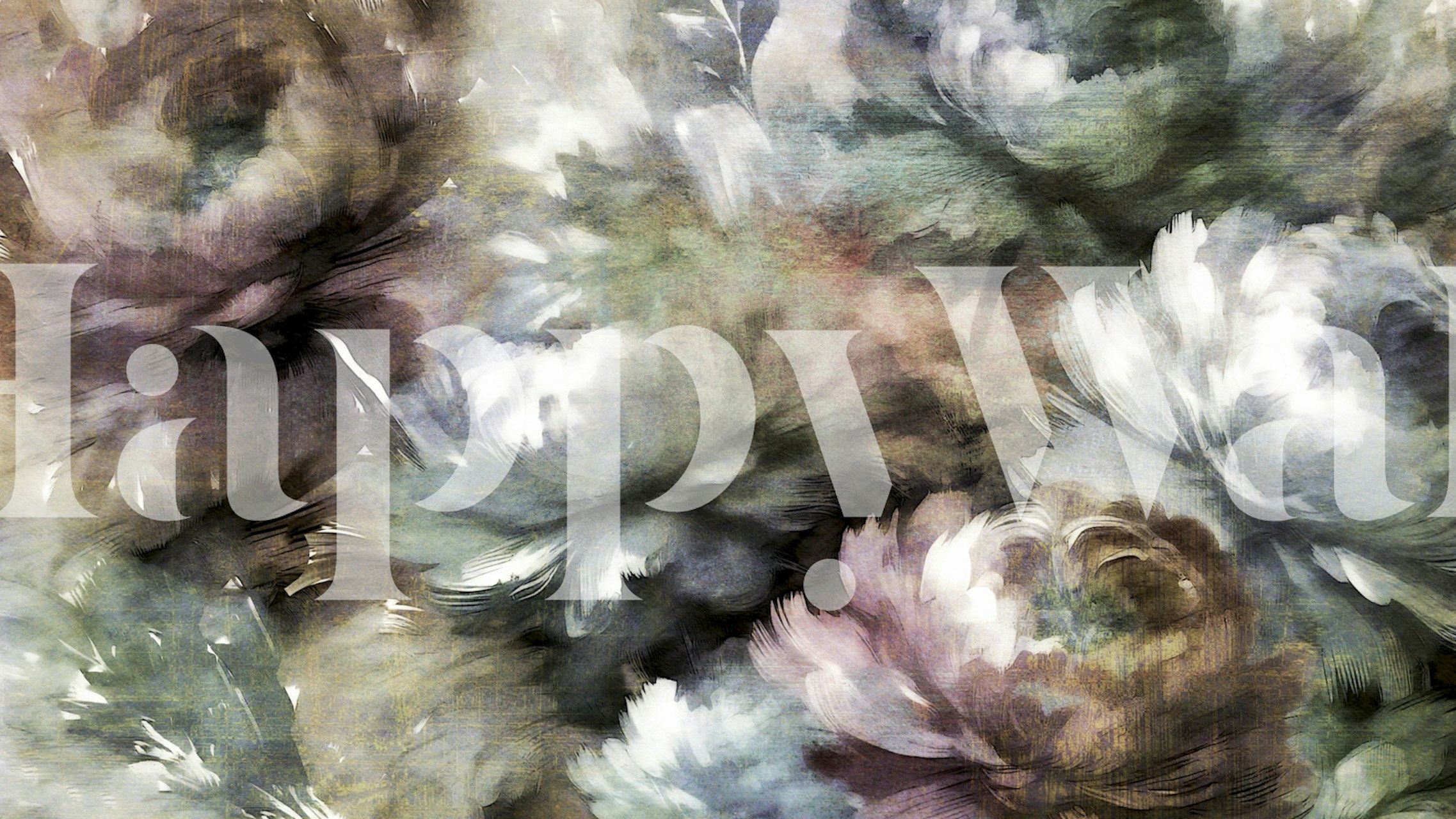 Soft pastel floral pattern with textured layers wallpaper