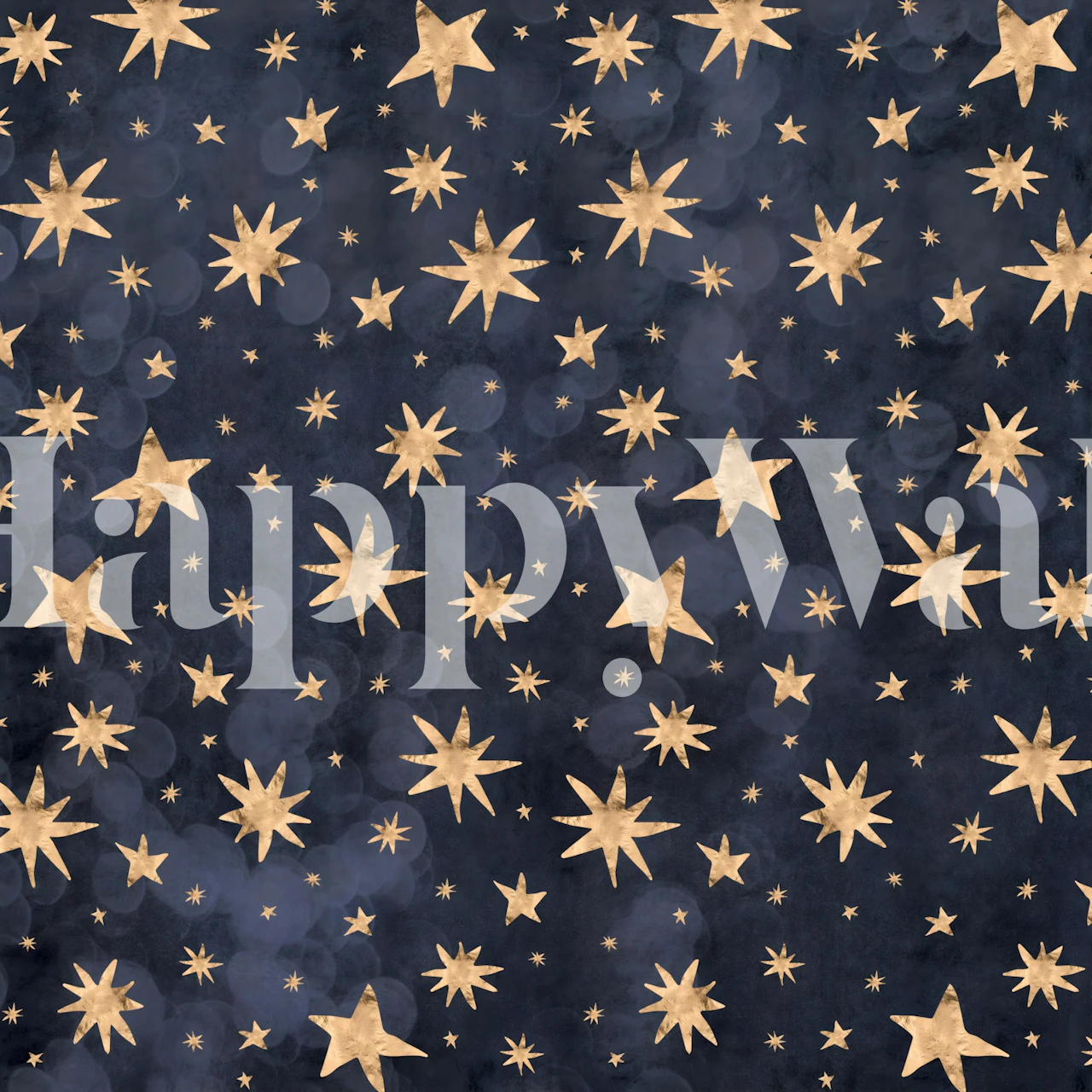 Starry Night Dark Blue wallpaper in a room