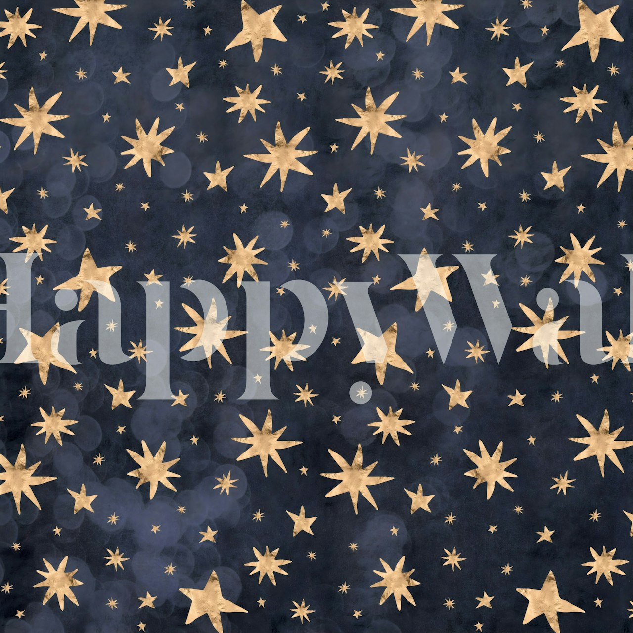 Starry Night Dark Blue wallpaper in a room