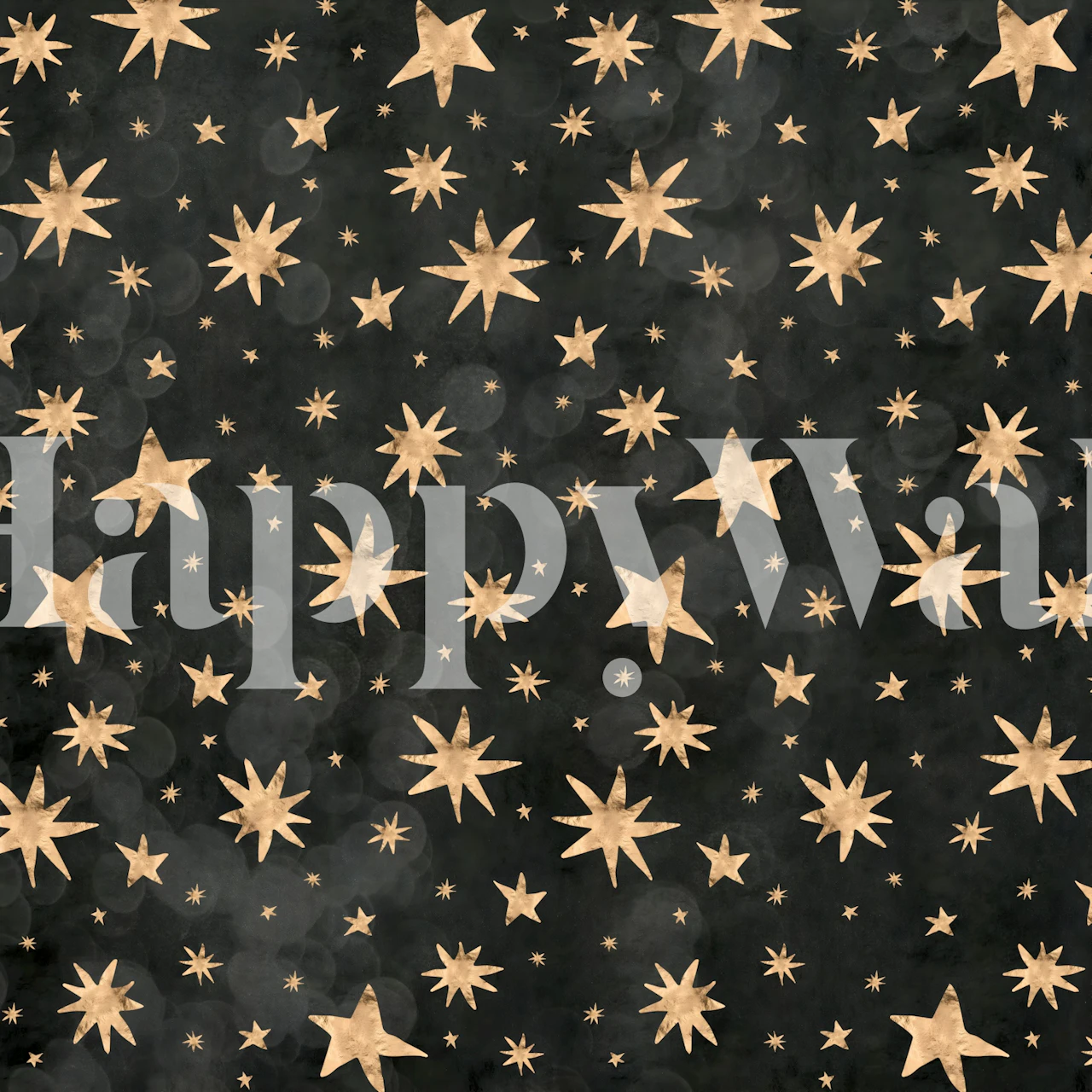 Starry Night Charcoal Black tapet i et rum