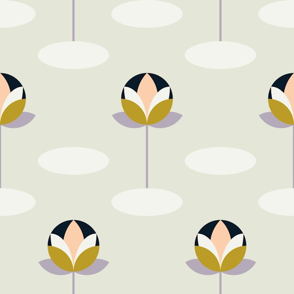 Art Deco Lotus Floral