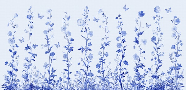 Butterfly blooms blue