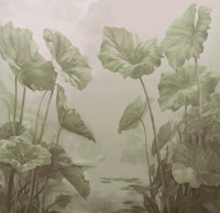 leafy lagoon warm green tapeta