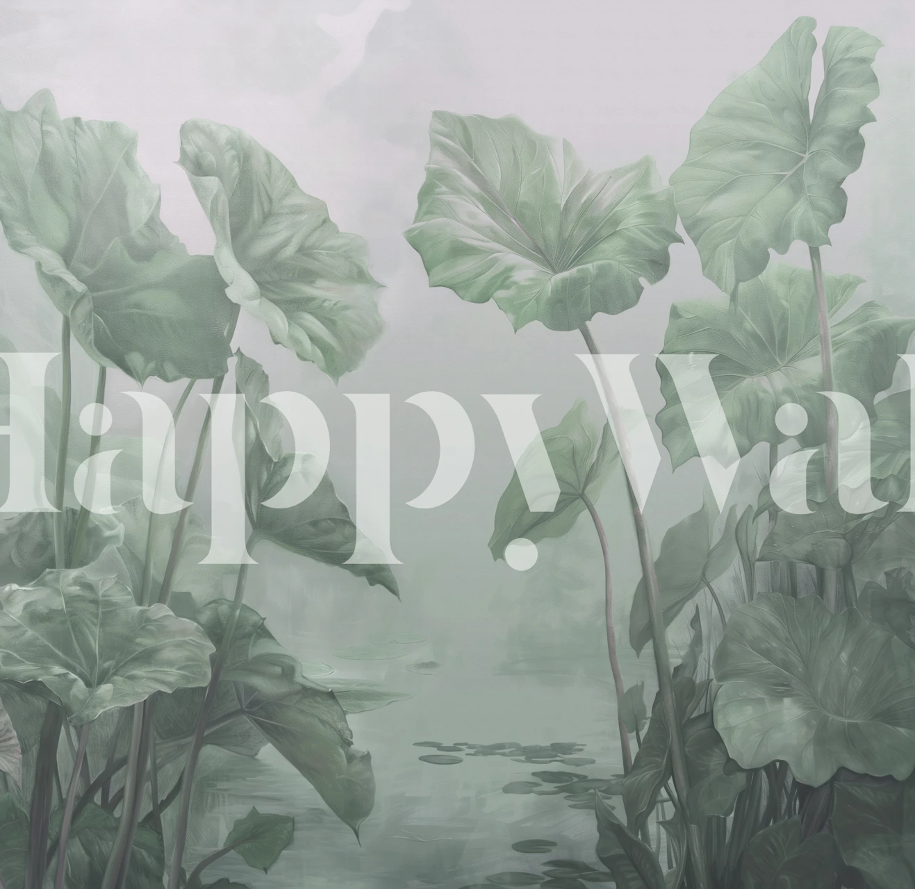 Papel pintado Leafy Lagoon en una habitación