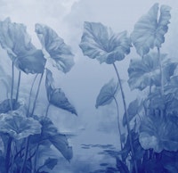 Leafy Lagoon - blue tapeta