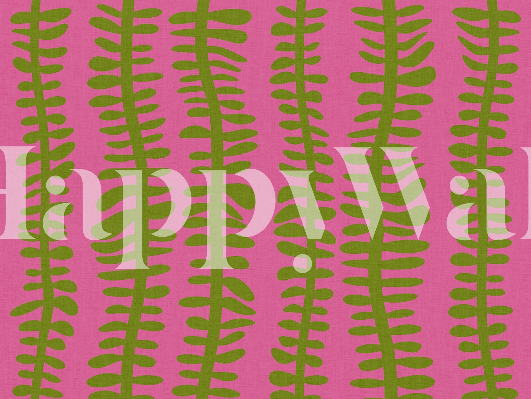 Organic leaves wallpaper on pink background