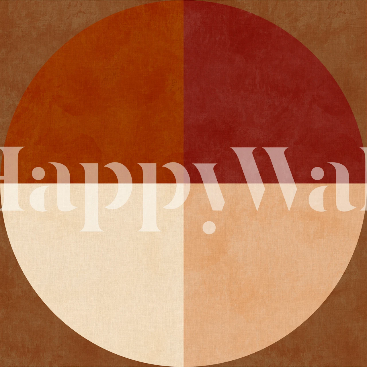 Abstract Retro Shapes Behang In Een Kamer