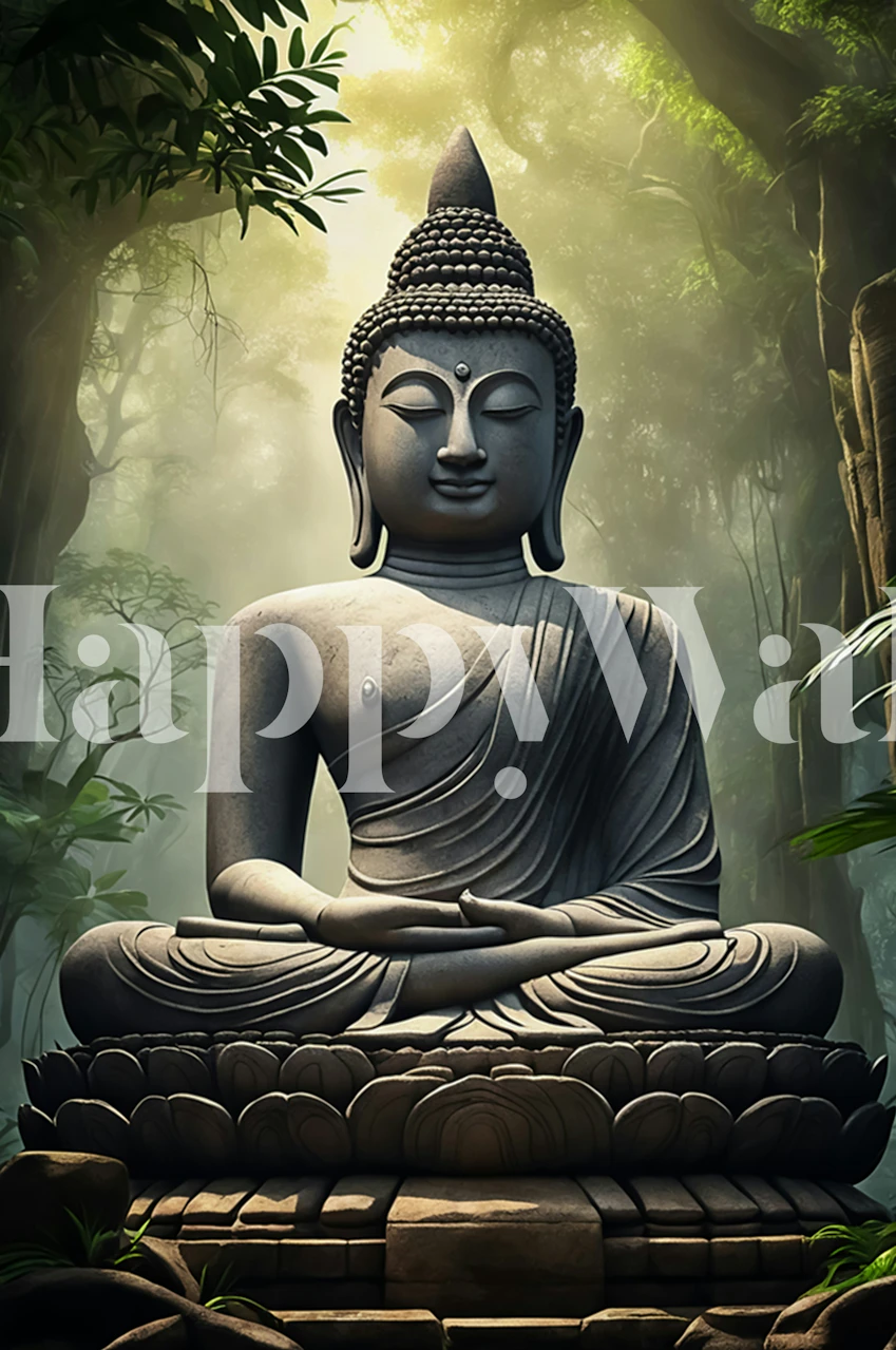 Lost Temple wallpaper in a stylish interior