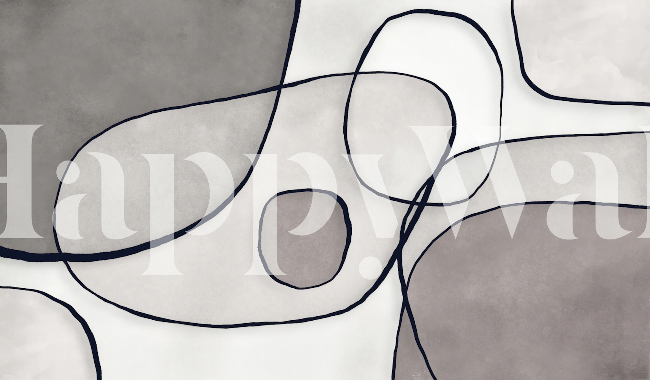 Artistic geometric wallpaper in a stylish room