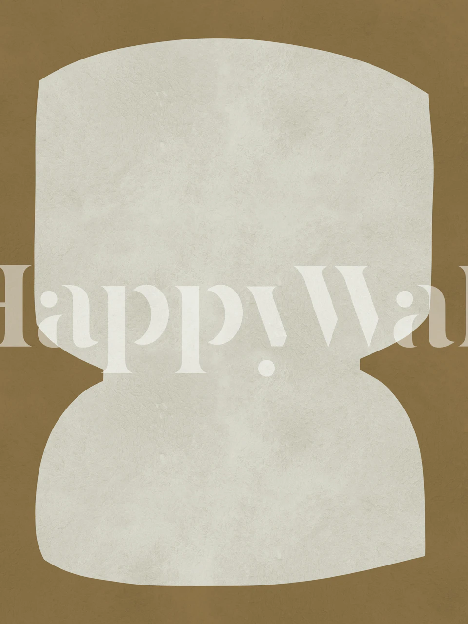 Abstract shapes in soft ochre and gray wallpaper