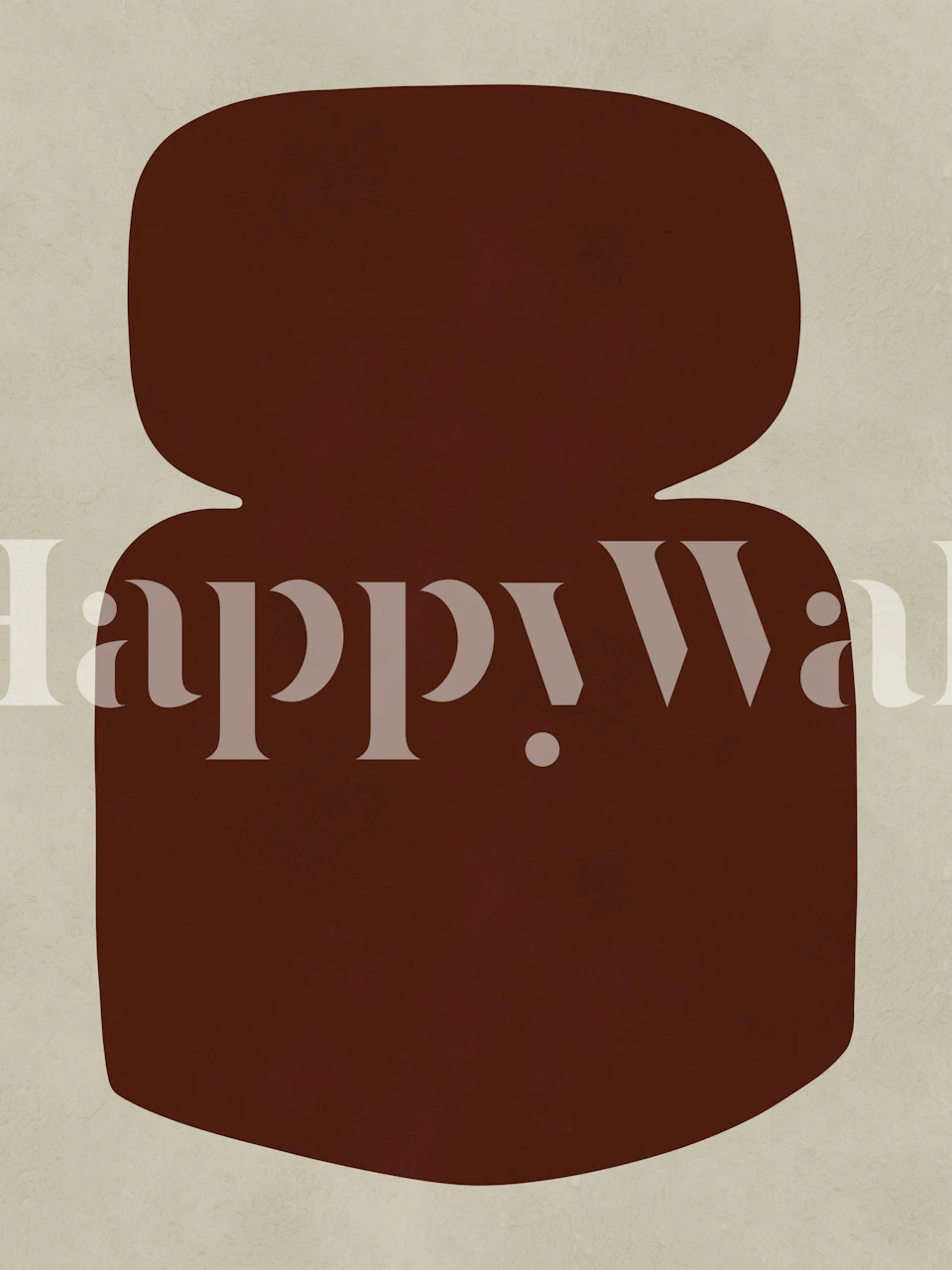 Abstract brown shape on beige background wallpaper