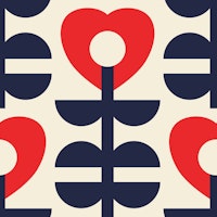 Modern Love Hearts Flowers Pattern 3263A papiers peint