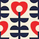Modern Love Hearts Flowers Pattern 3263A