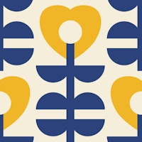 Nordic Hearts Flowers Yellow Blue 3263B papiers peint