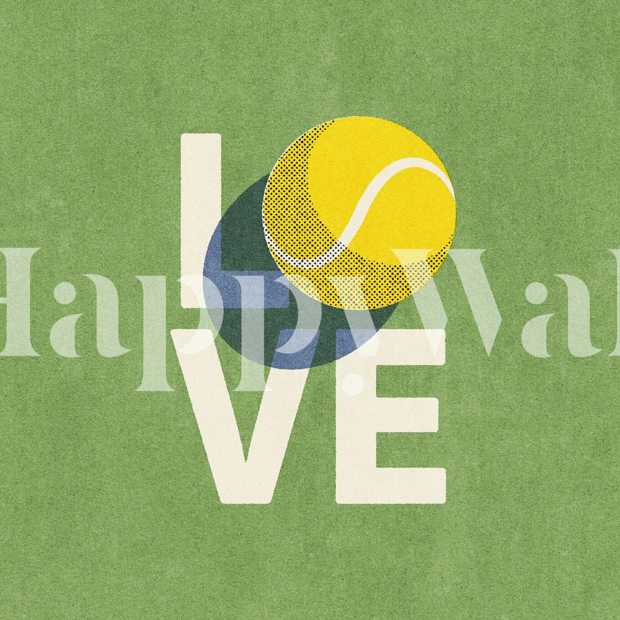 Diseño de papel tapiz de tenis sobre fondo verde
