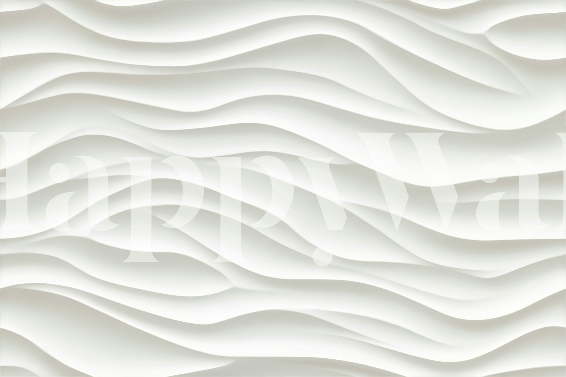 Serene White Wave Texture -tapetti huoneessa
