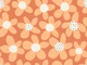 Playful Blooming Flowers Peach on Orange