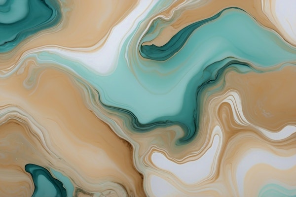 MARBLED FLOW ART BEIGE MINT