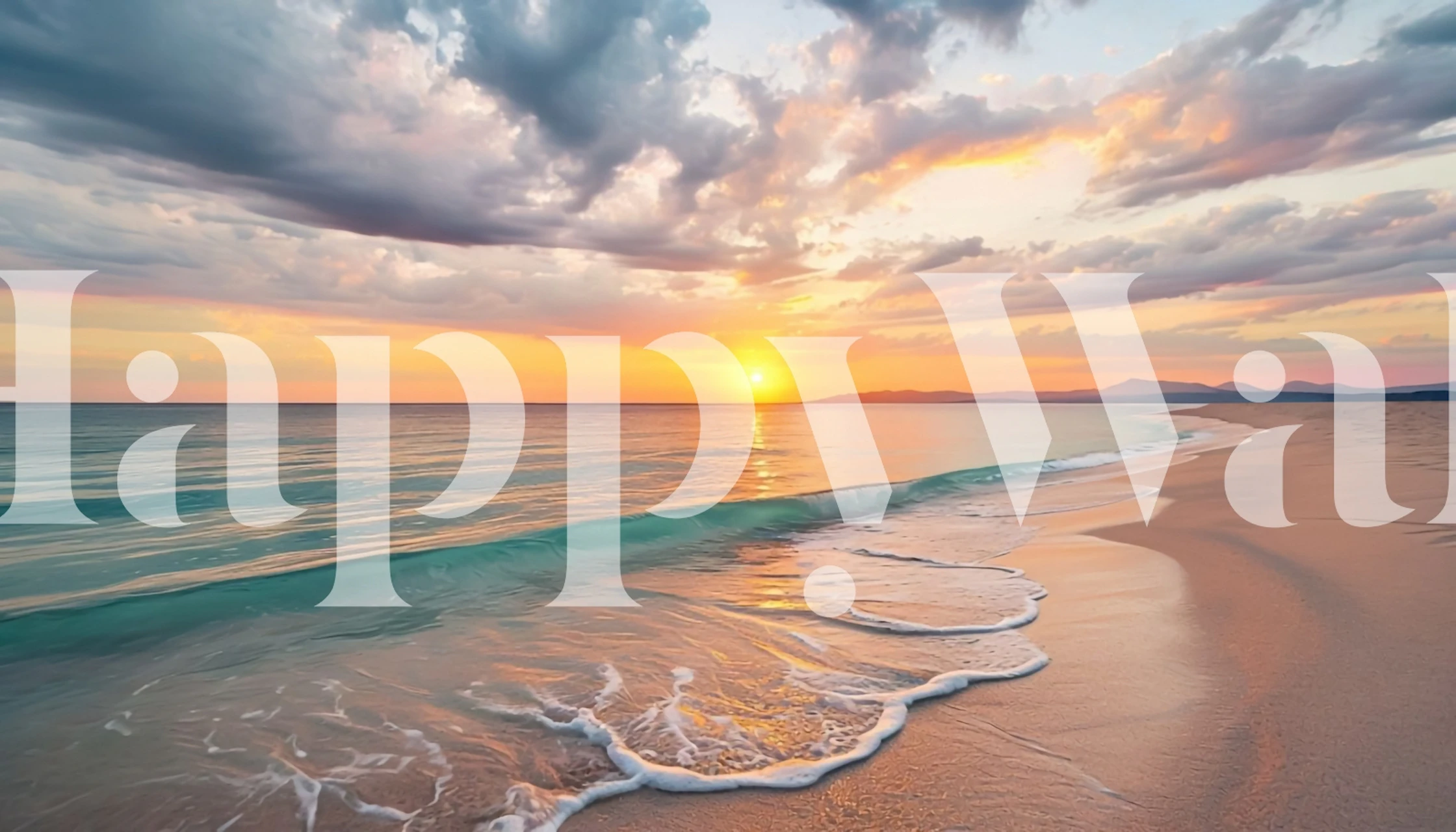 Peaceful Beach Sunrise tapet i et rom