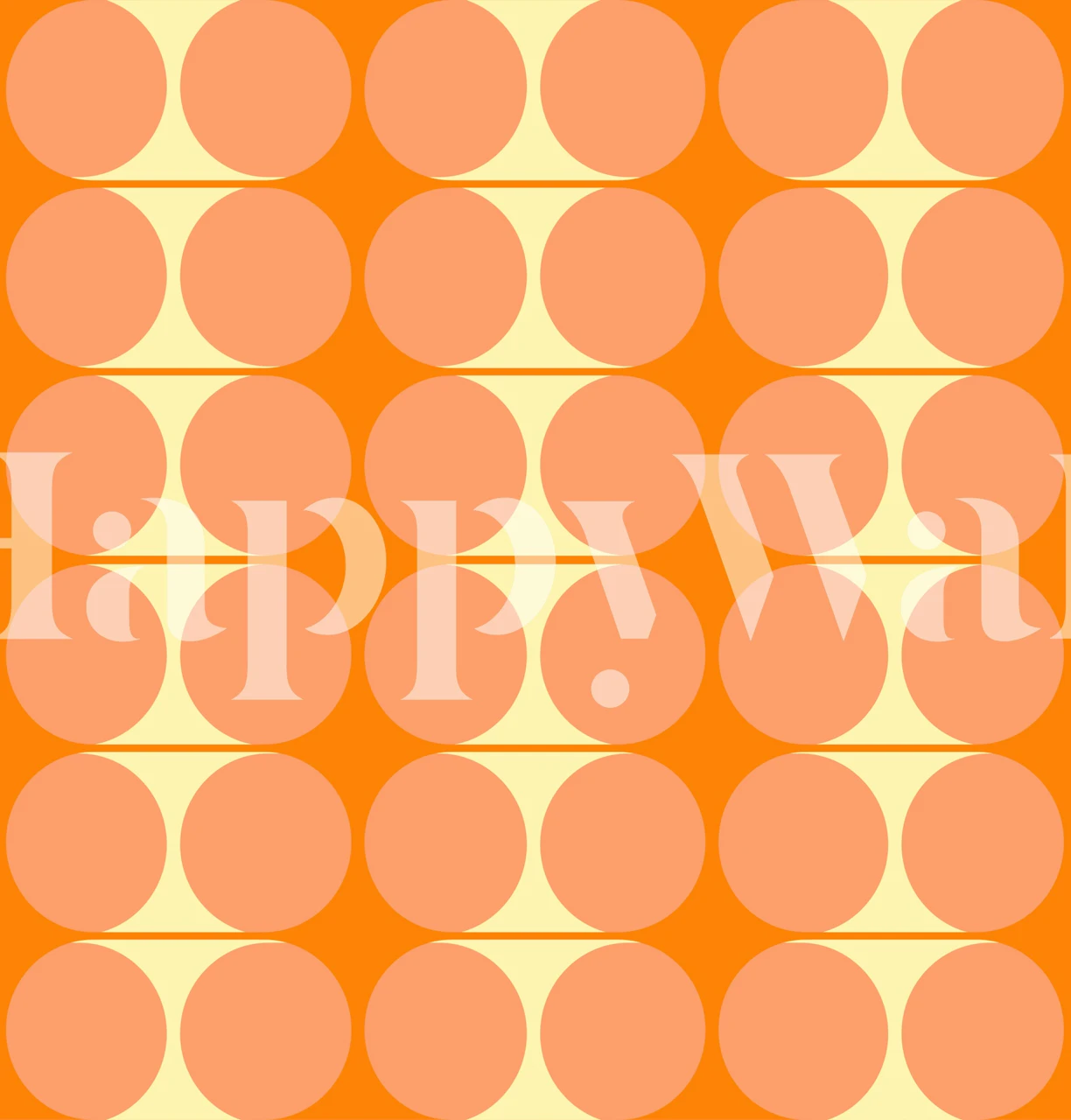 Orange and cream circle pattern wallpaper