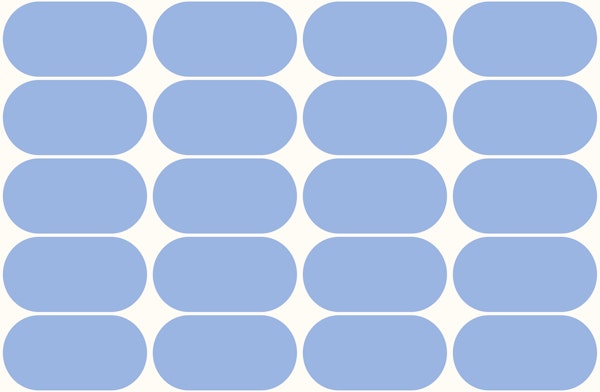 Blue Mid-Century Pebbles Abstract