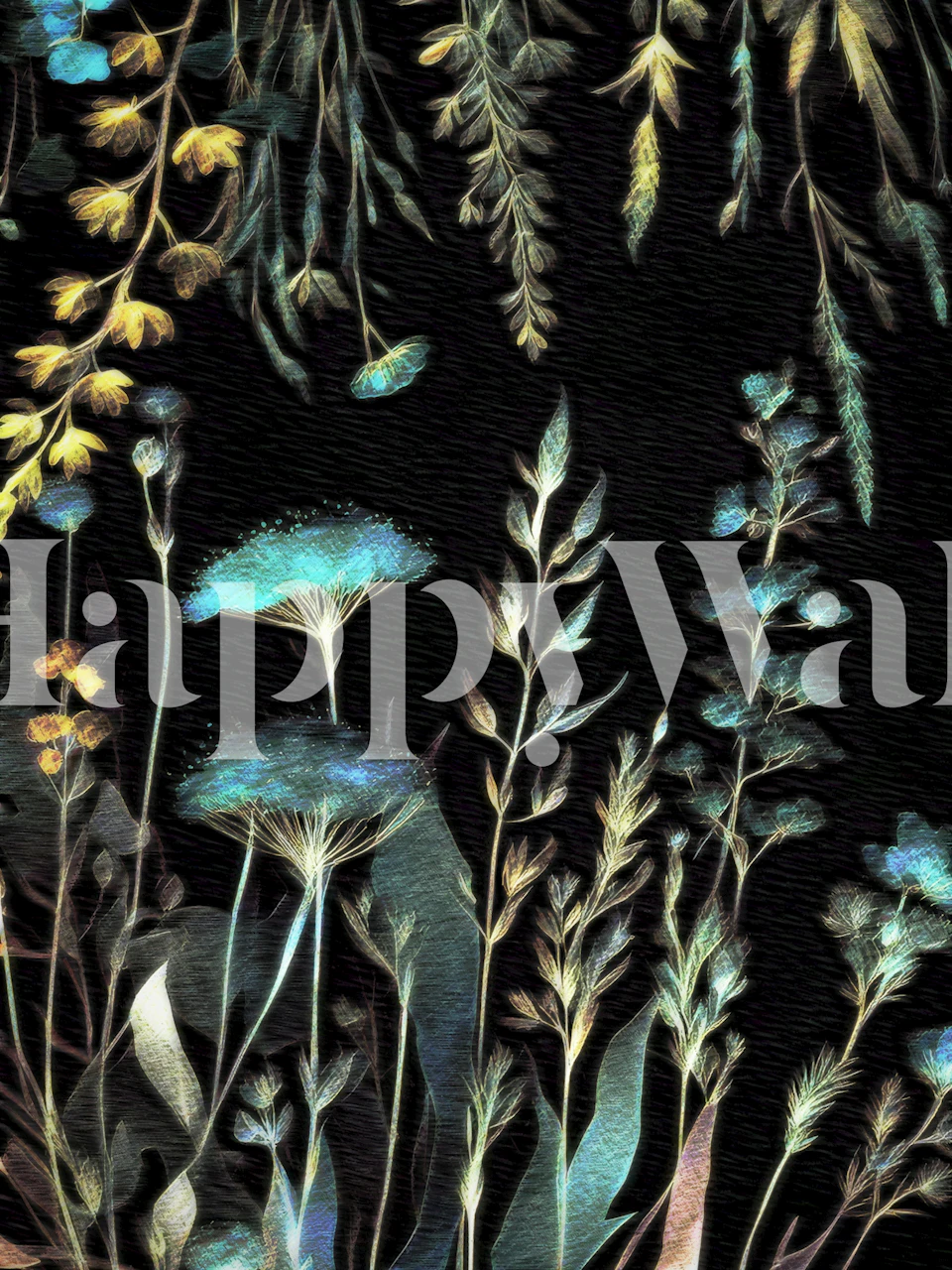 Papier peint Enchanted Flora Glow dans une pièce