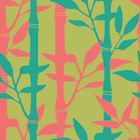 BAMBOO FOREST Tropical Plants Stripes Green tapete
