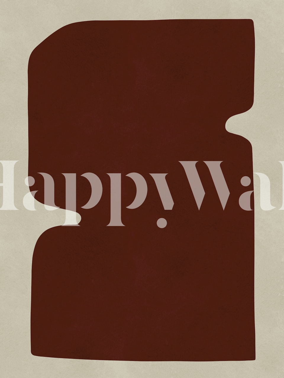 Abstract earthy brown shapes on light beige background wallpaper