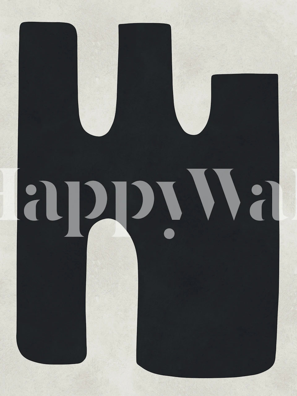 Papier peint Modern Abstract Black Shape dans une pièce